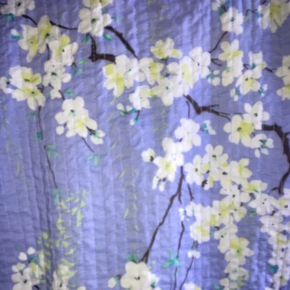 Cherry Blossom Quilted Reversible Eyelet Light Jacket Cotton Large by Appleseeds - Picture 7 of 11